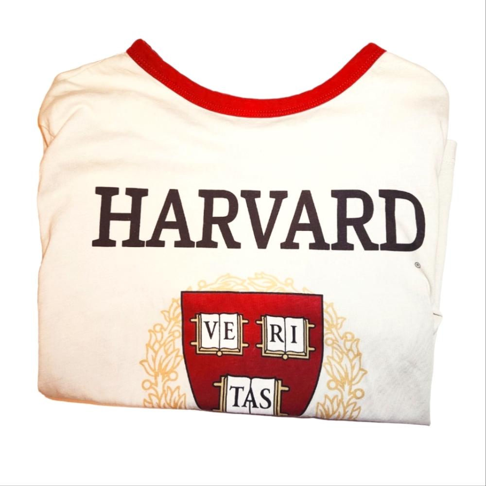 》❤️ Harvard H&M Red Cream Short Sleeve Top Size XS